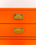 1960s Orange Tallboy Chest Color Mates by Morris