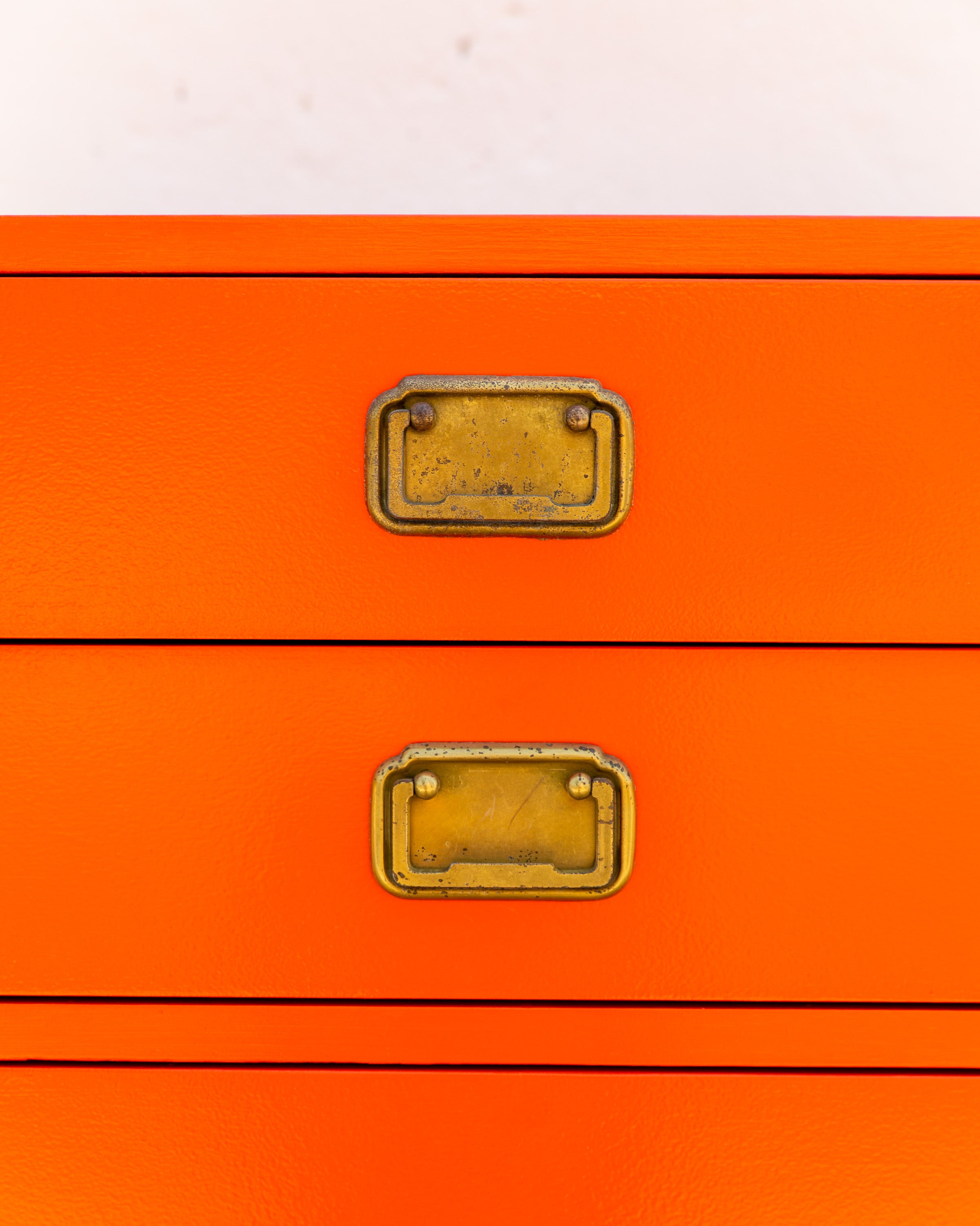 1960s Orange Tallboy Chest Color Mates by Morris