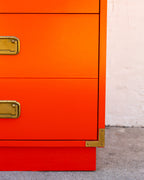 1960s Orange Tallboy Chest Color Mates by Morris