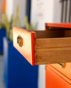 1960s Orange Tallboy Chest Color Mates by Morris