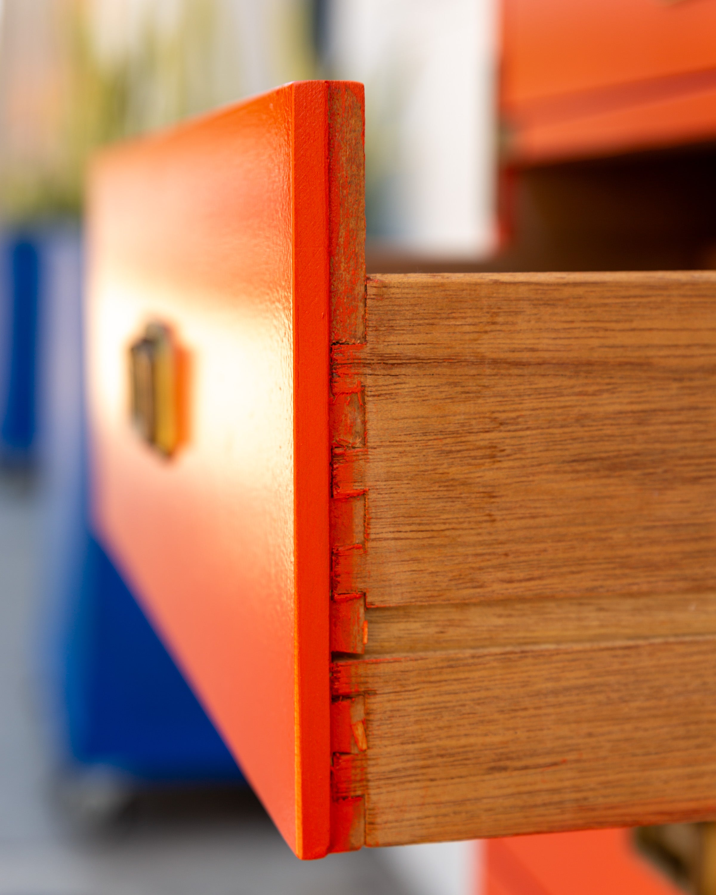 1960s Orange Tallboy Chest Color Mates by Morris