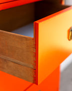 1960s Orange Tallboy Chest Color Mates by Morris