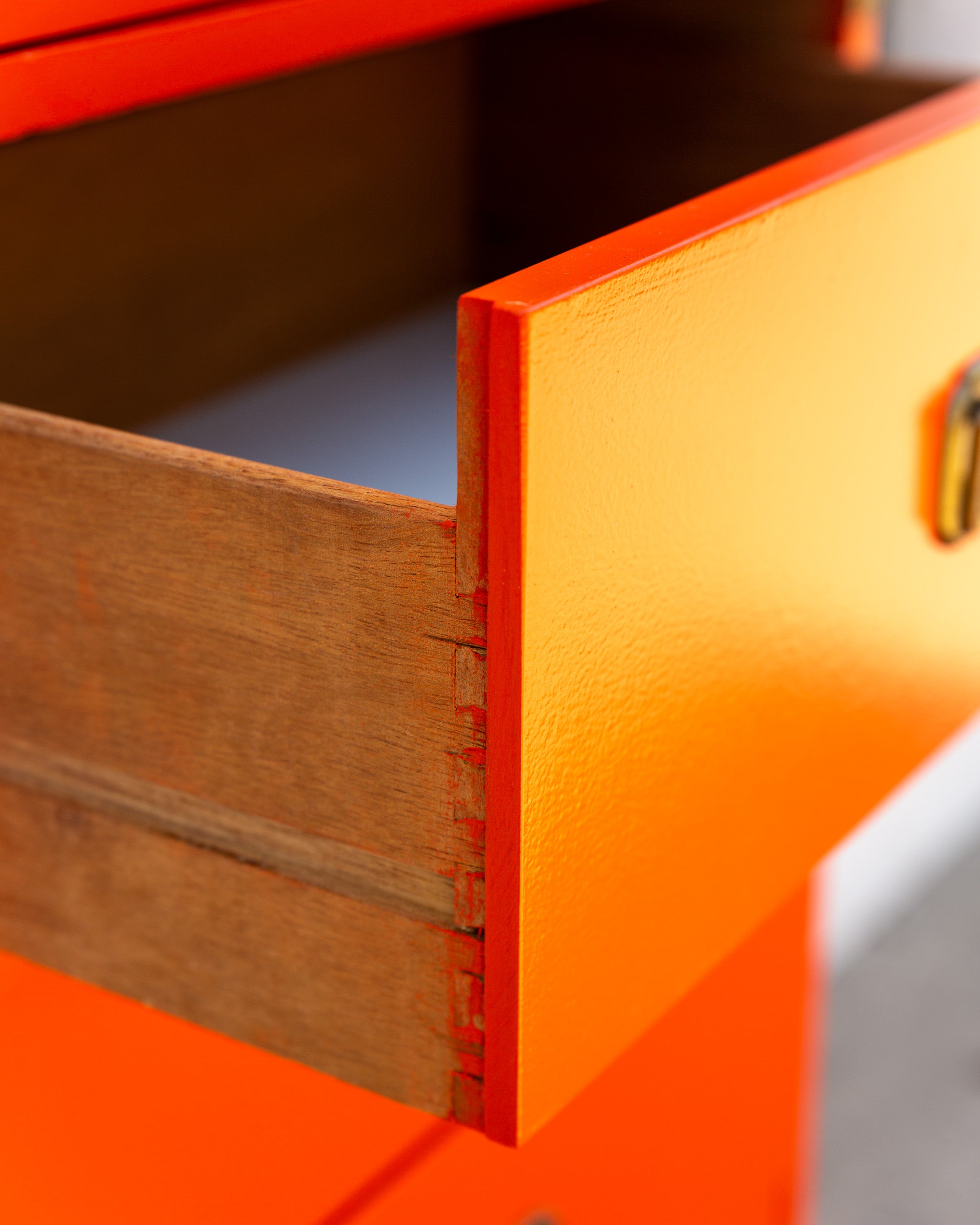 1960s Orange Tallboy Chest Color Mates by Morris