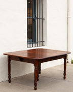 Antique Solid Walnut Extension Dining Table Includes One Leaf