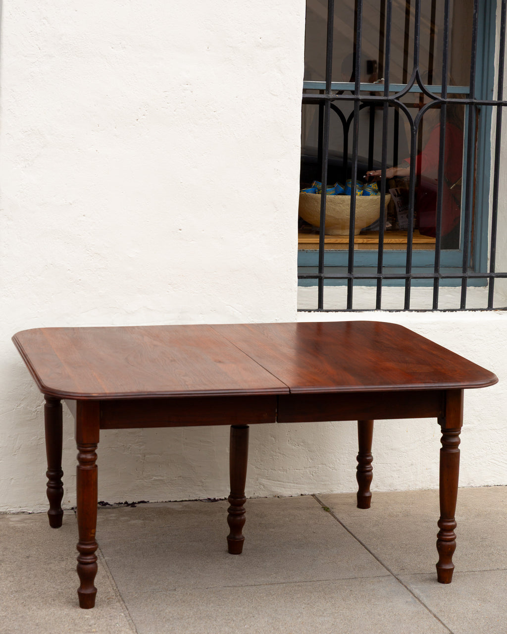 Antique Solid Walnut Extension Dining Table Includes One Leaf
