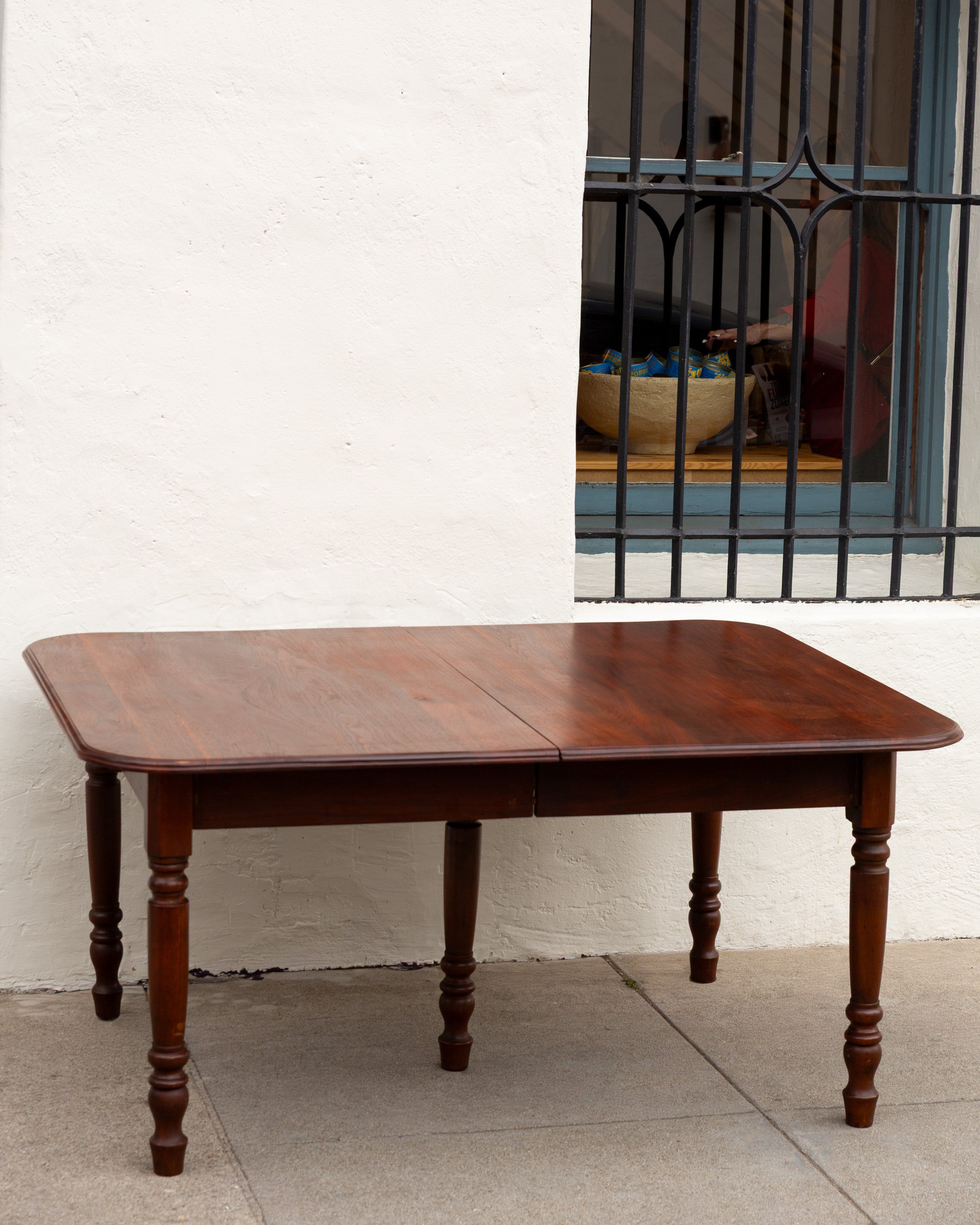 Antique Solid Walnut Extension Dining Table Includes One Leaf