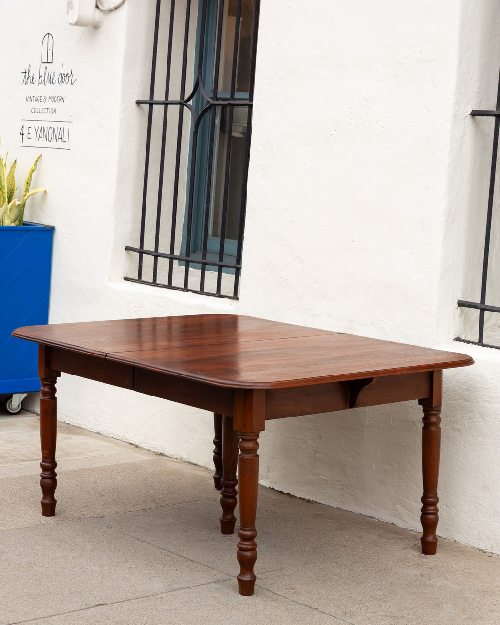 Antique Solid Walnut Extension Dining Table Includes One Leaf