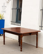 Antique Solid Walnut Extension Dining Table Includes One Leaf