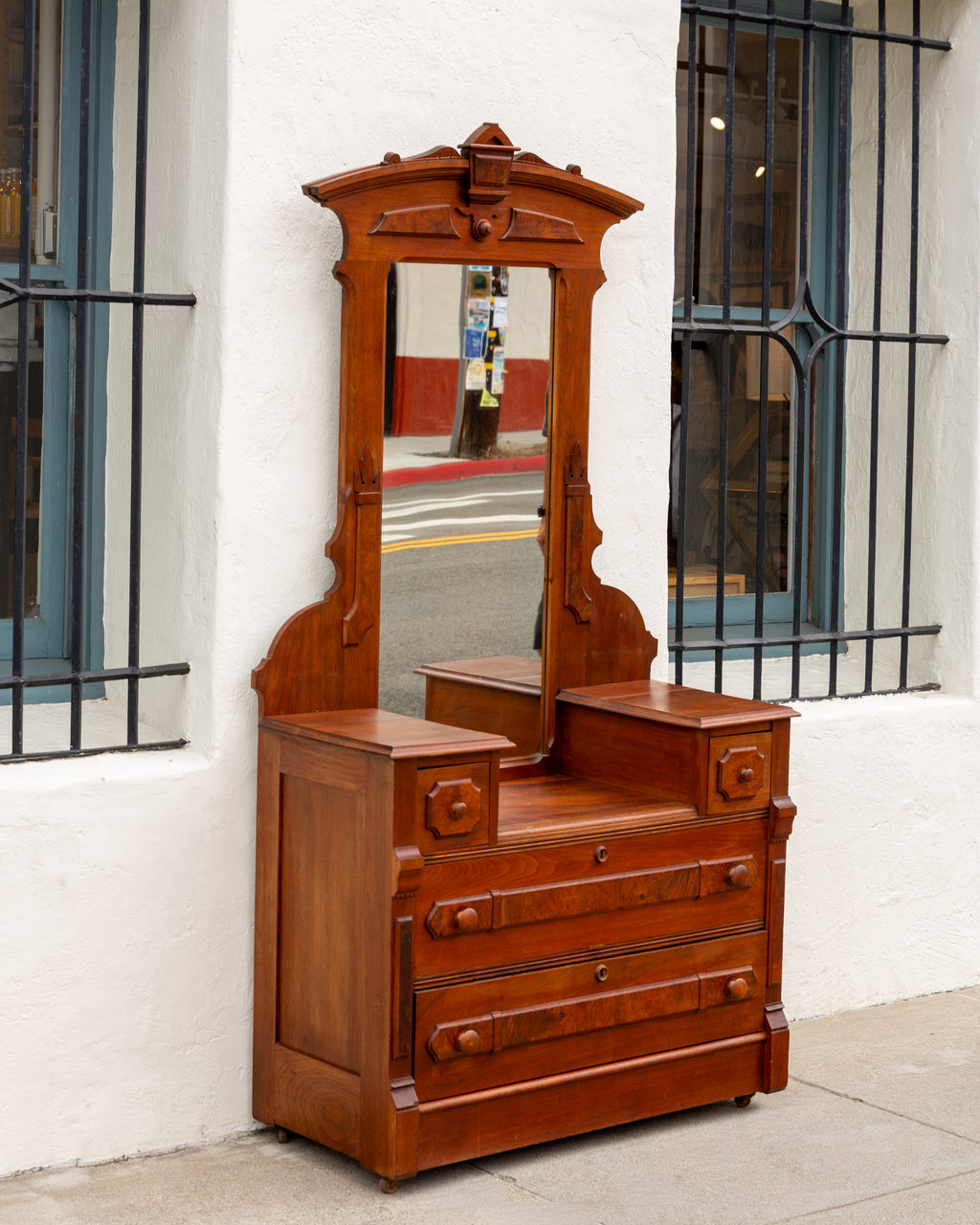 Victorian East Lake Chest of Drawers & Mirror