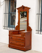 Victorian East Lake Chest of Drawers & Mirror