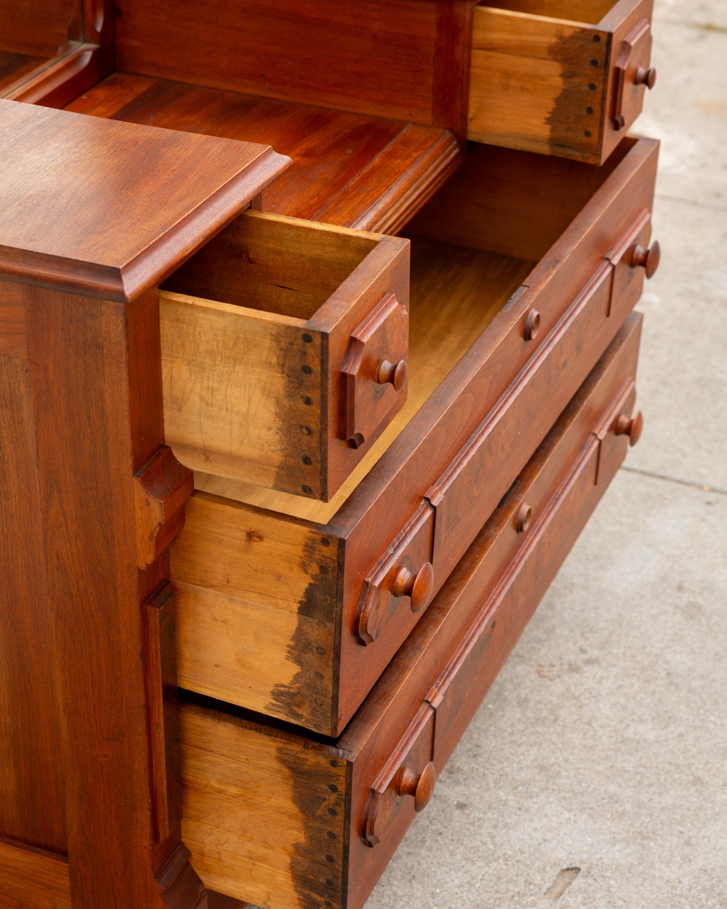 Victorian East Lake Chest of Drawers & Mirror