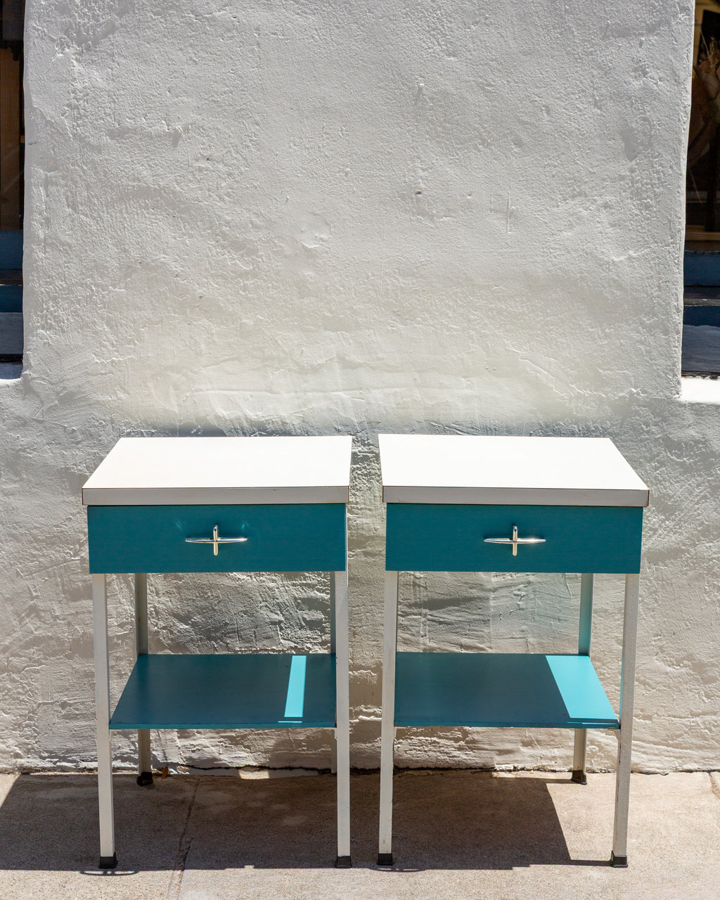 Vista of California Metal Frame Turquoise Side Table