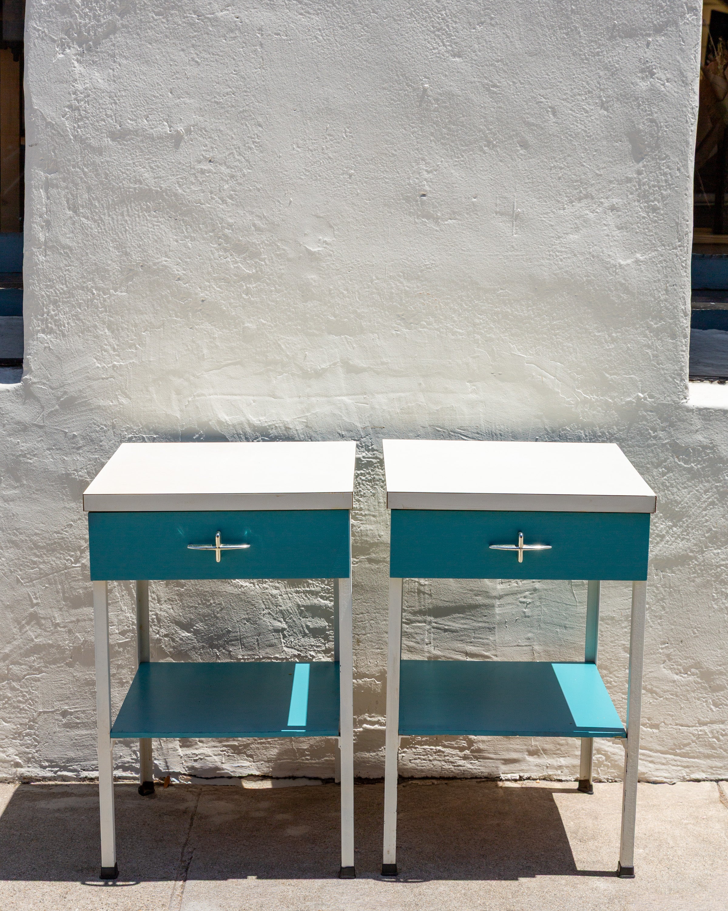 Vista of California Metal Frame Turquoise Side Table