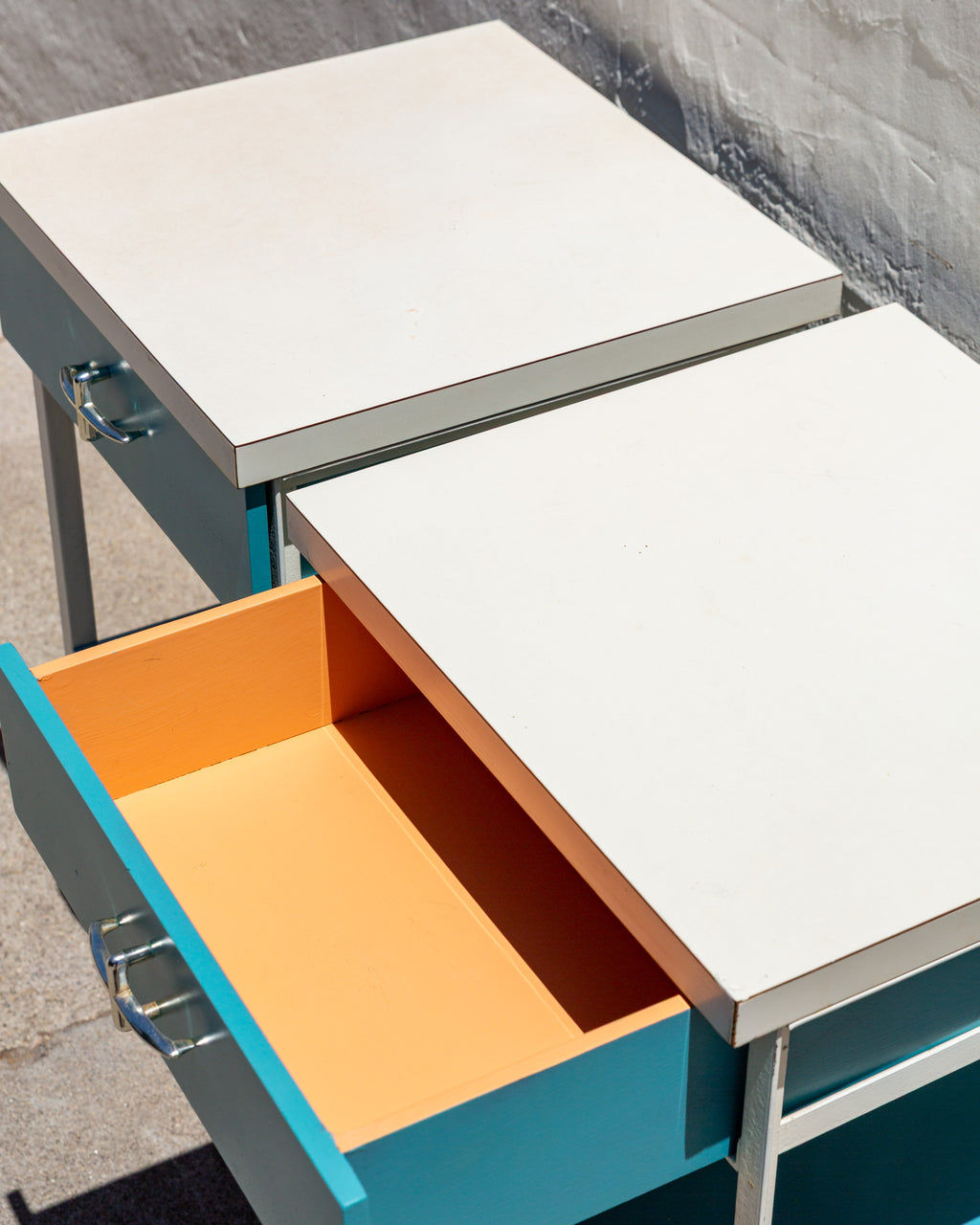 Vista of California Metal Frame Turquoise Side Table