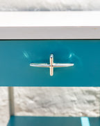 Vista of California Metal Frame Turquoise Side Table