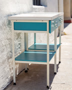 Vista of California Metal Frame Turquoise Side Table