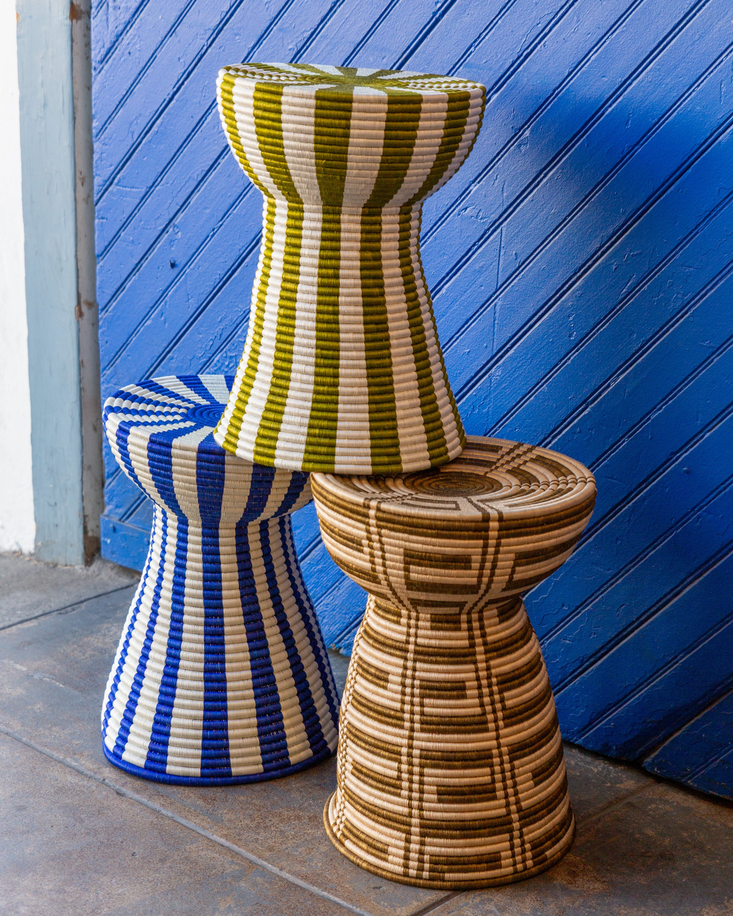 African Rwanda Woven Side Table