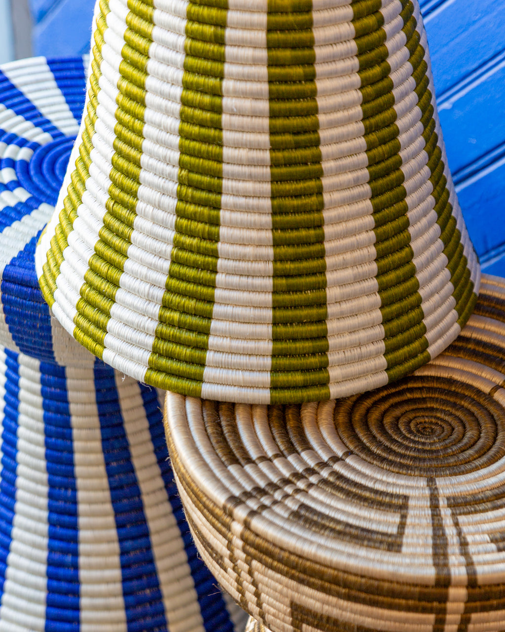 African Rwanda Woven Side Table