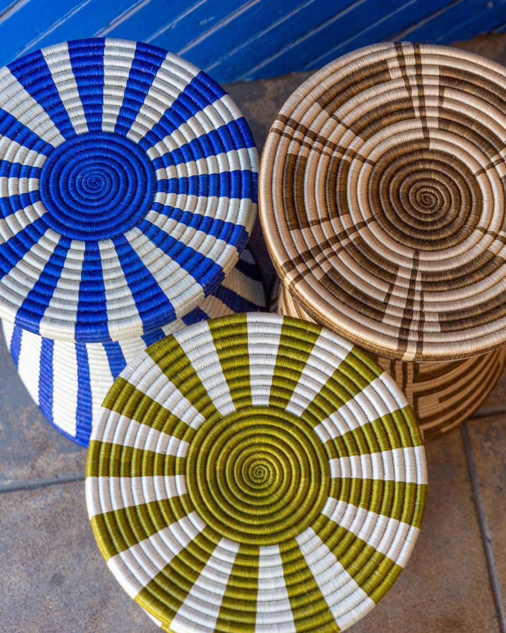 African Rwanda Woven Side Table