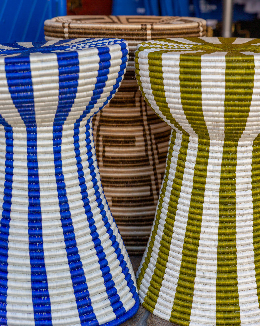 African Rwanda Woven Side Table