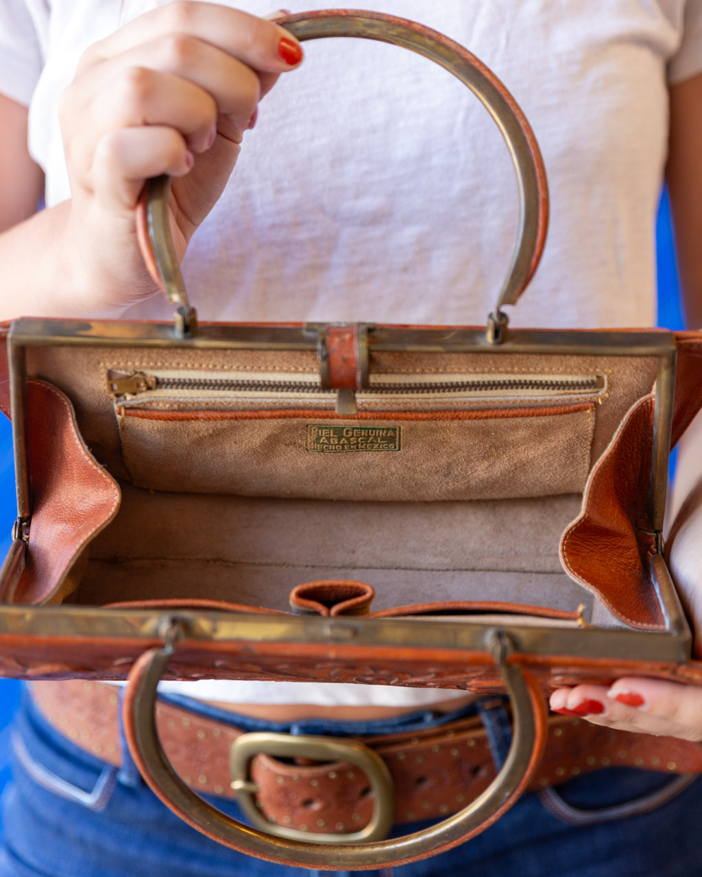 1940s Tooled Leather Purse