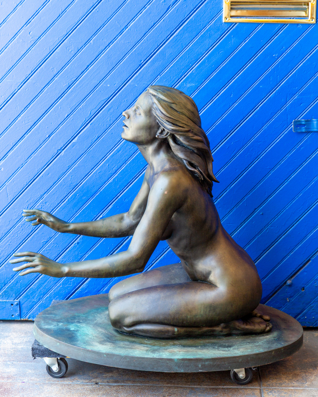 Large Female Bronze Statue "Into While"