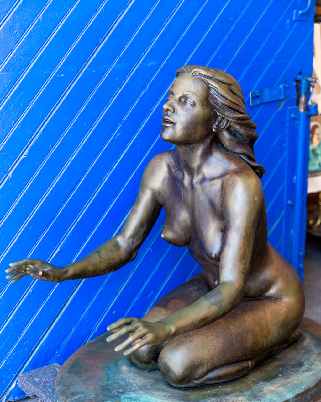 Large Female Bronze Statue "Into While"