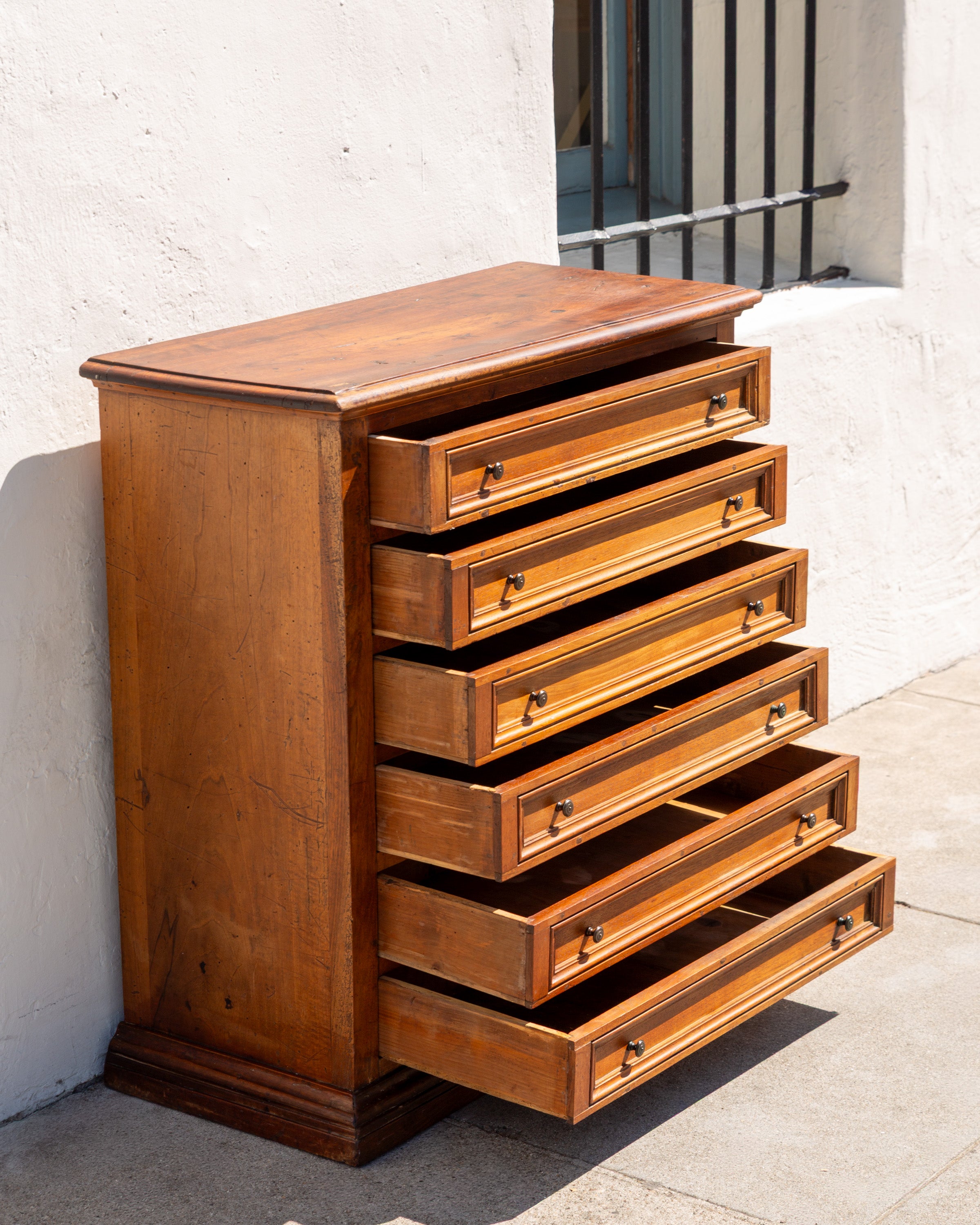 Antique 6 Drawer Wood Cabinet
