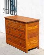 Antique Oak Dresser with Brass Handles