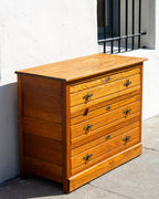 Antique Oak Dresser with Brass Handles
