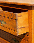Antique Oak Dresser with Brass Handles