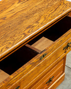 Antique Oak Dresser with Brass Handles