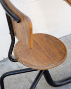 Jean Prouvé Mid-Century Student Desk in Oak and Enameled Steel