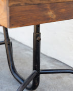 Jean Prouvé Mid-Century Student Desk in Oak and Enameled Steel