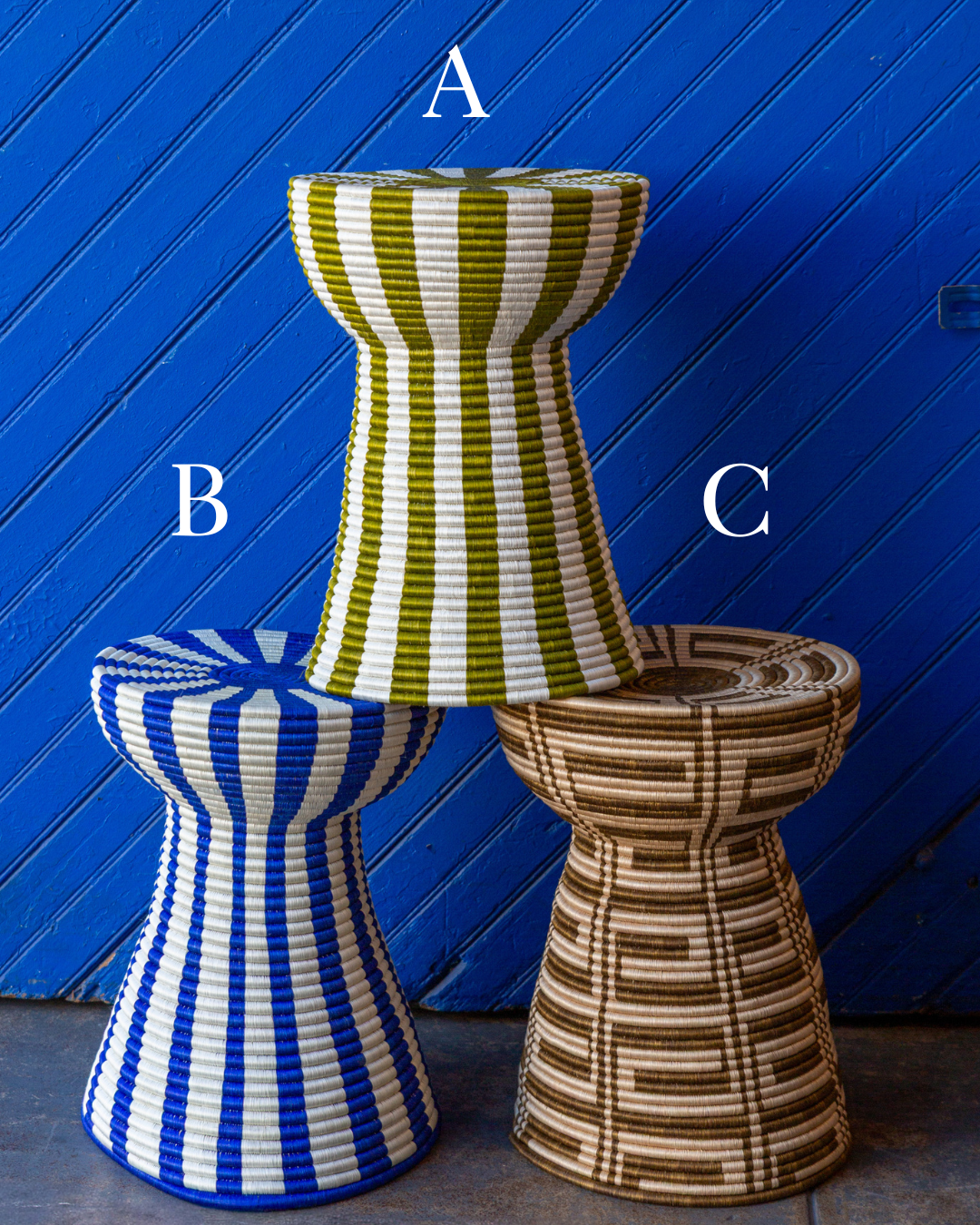 African Rwanda Woven Side Table