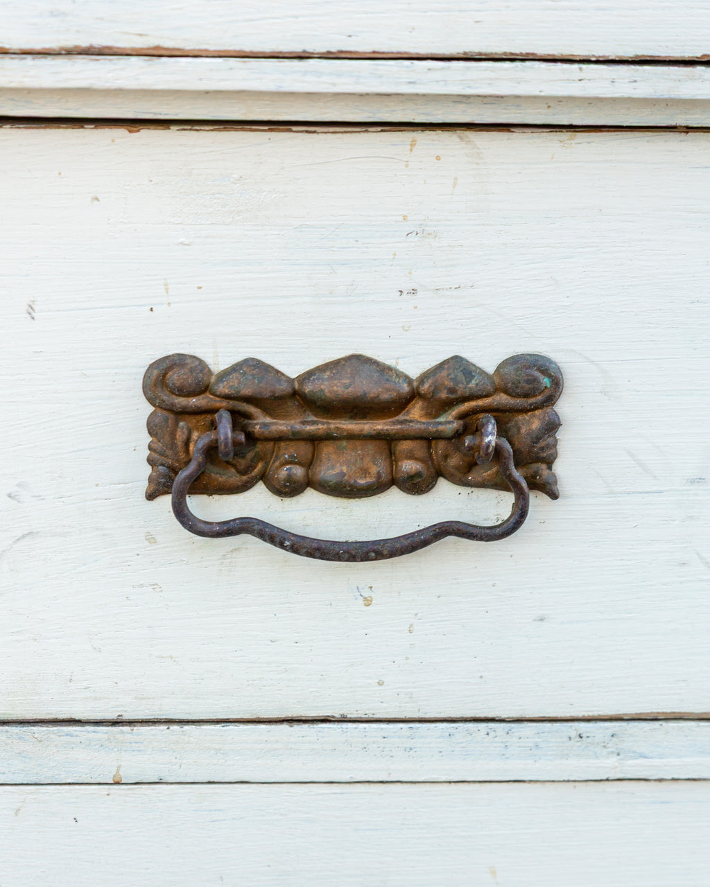 1920s Distressed White Three Drawer Chest