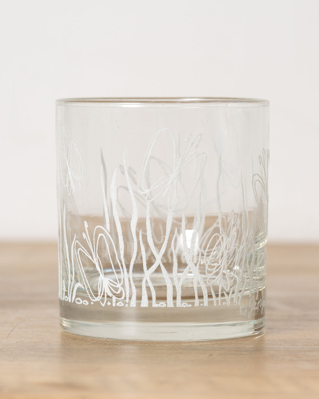 Mid Century Modern Georges Briard White Butterfly Glasses (Set of 8)