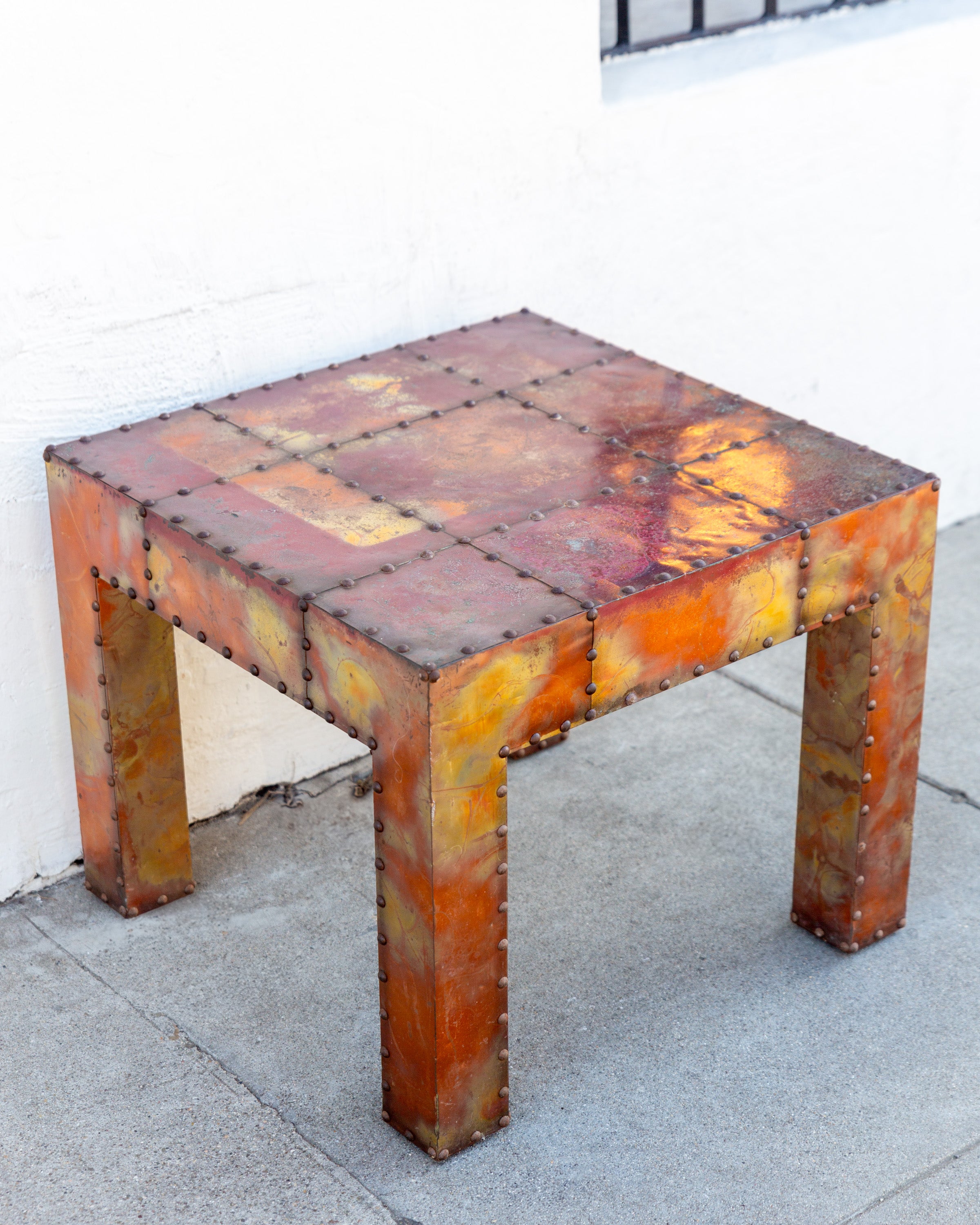 Vintage Copper-Clad Parsons Table
