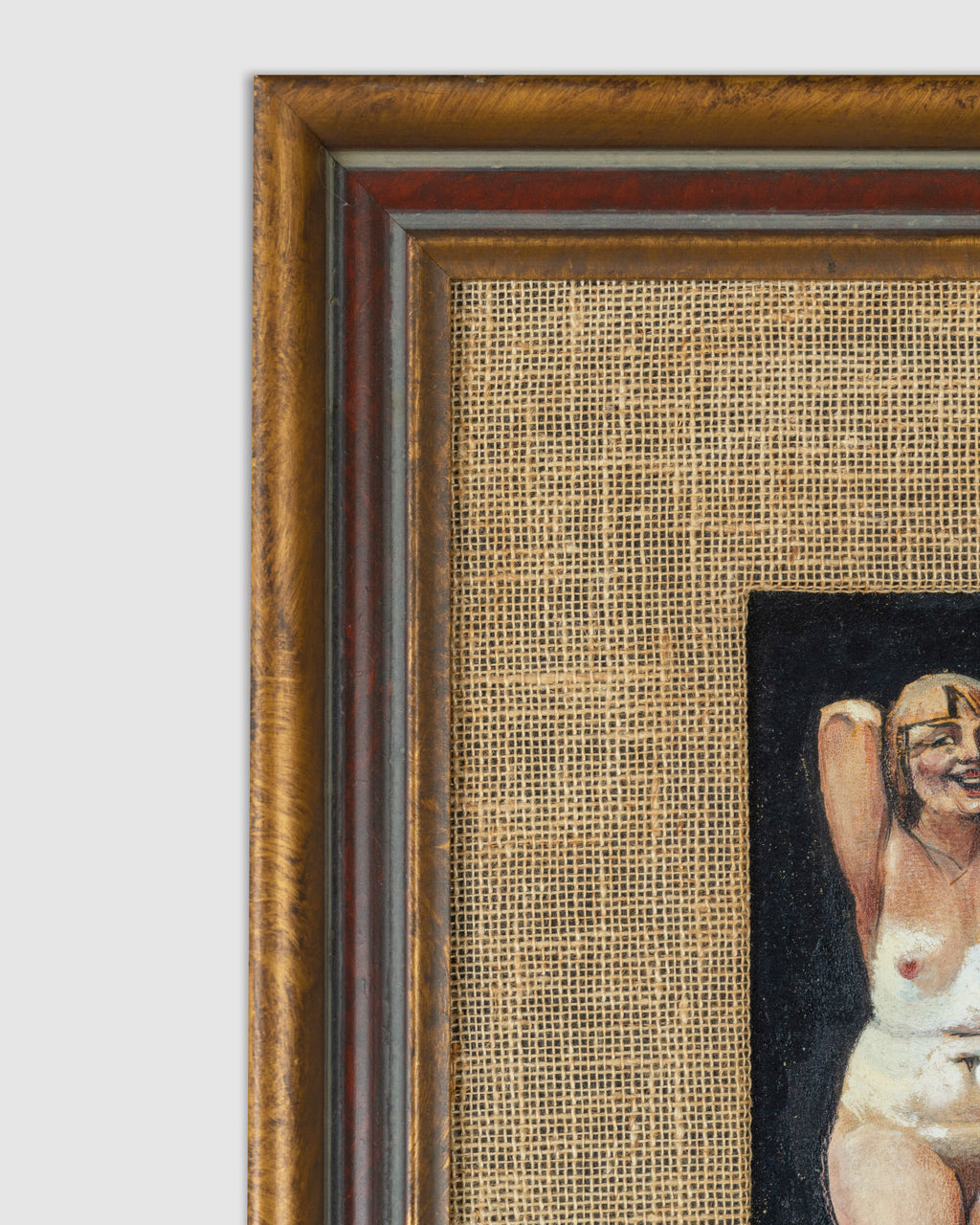 Vintage Full Figure Nude Painting Signed J.D.