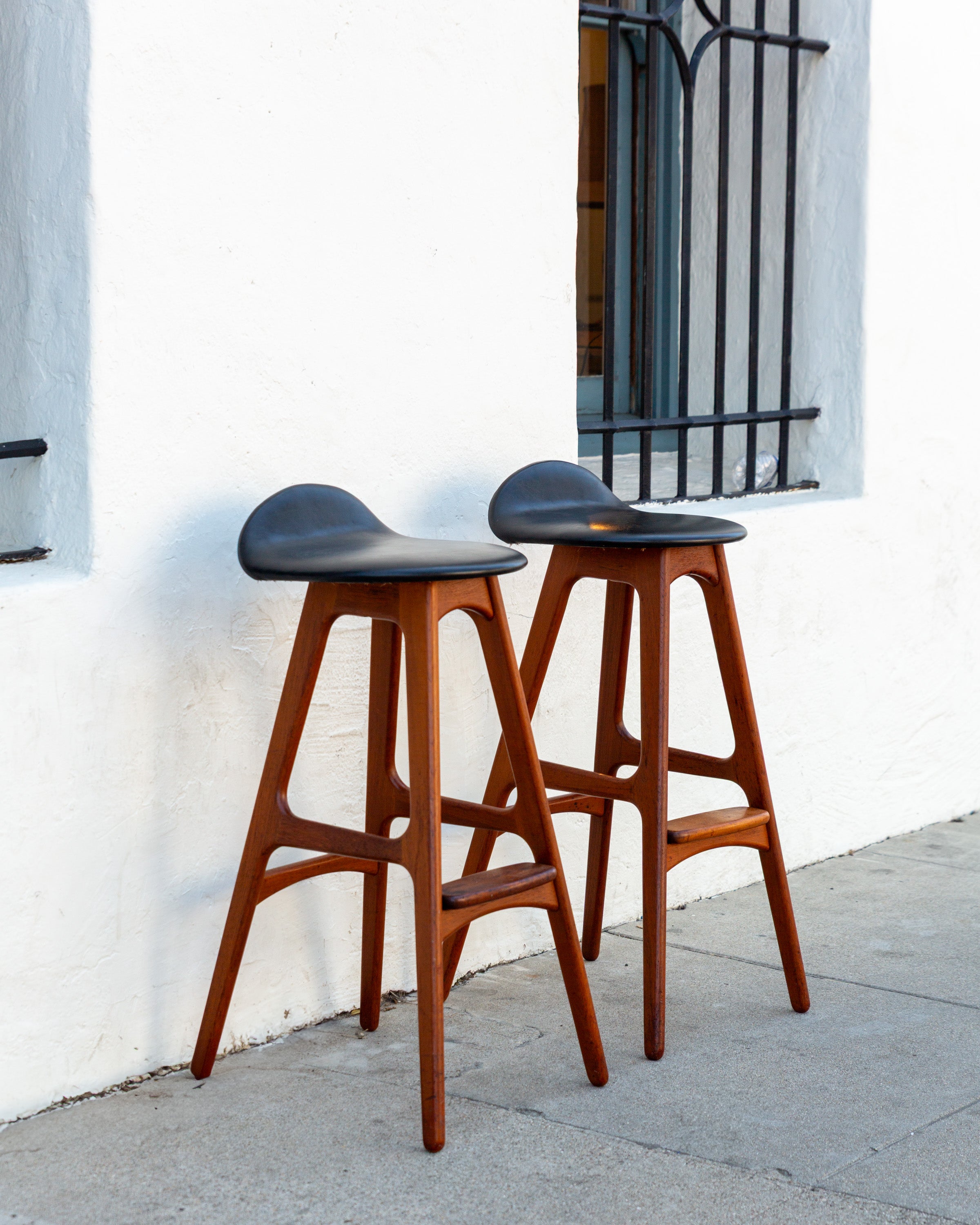 Original 1960's Vintage Erik Buch Barstools Made in Denmark