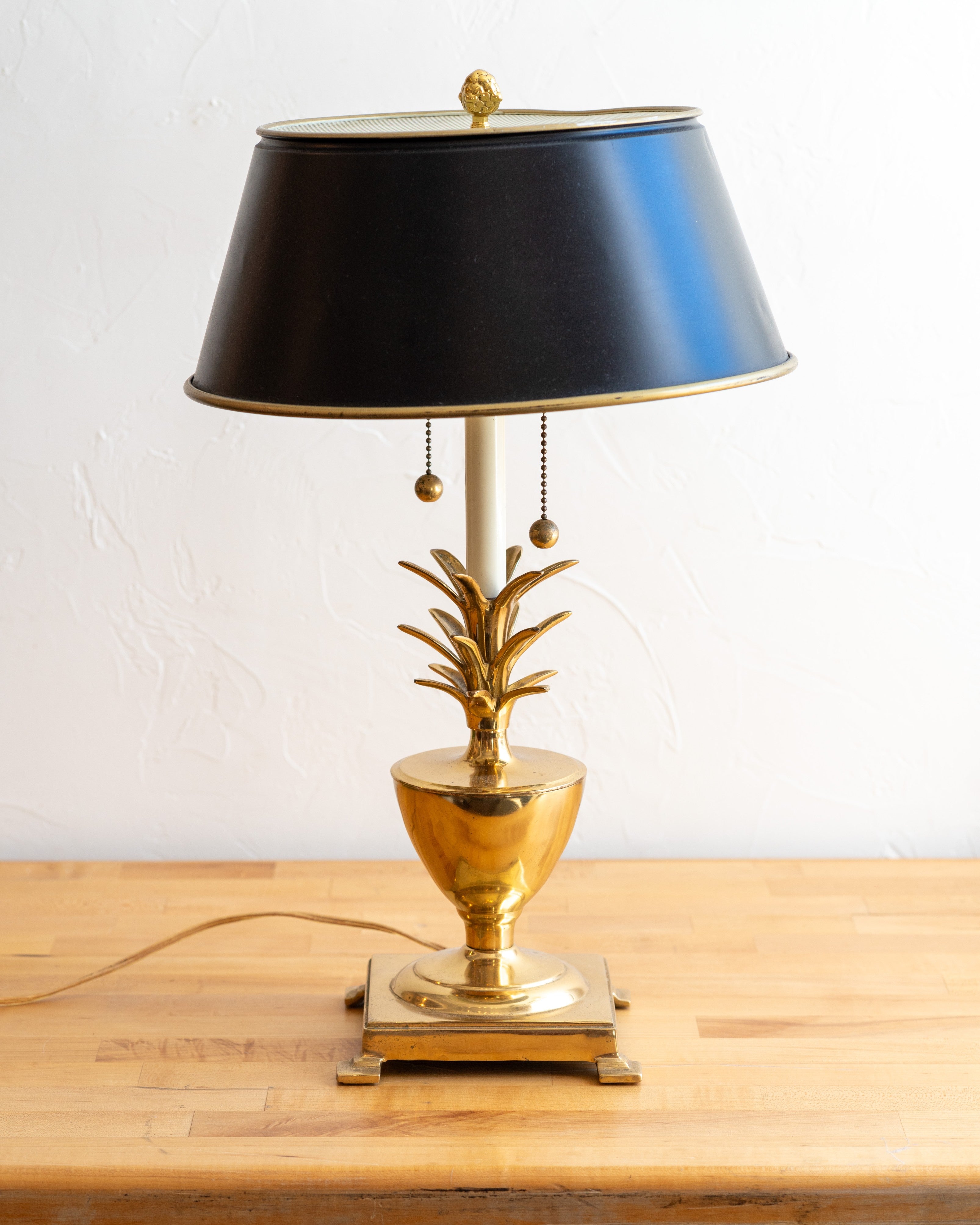 Vintage 1970's Solid Brass Pineapple Lamp
