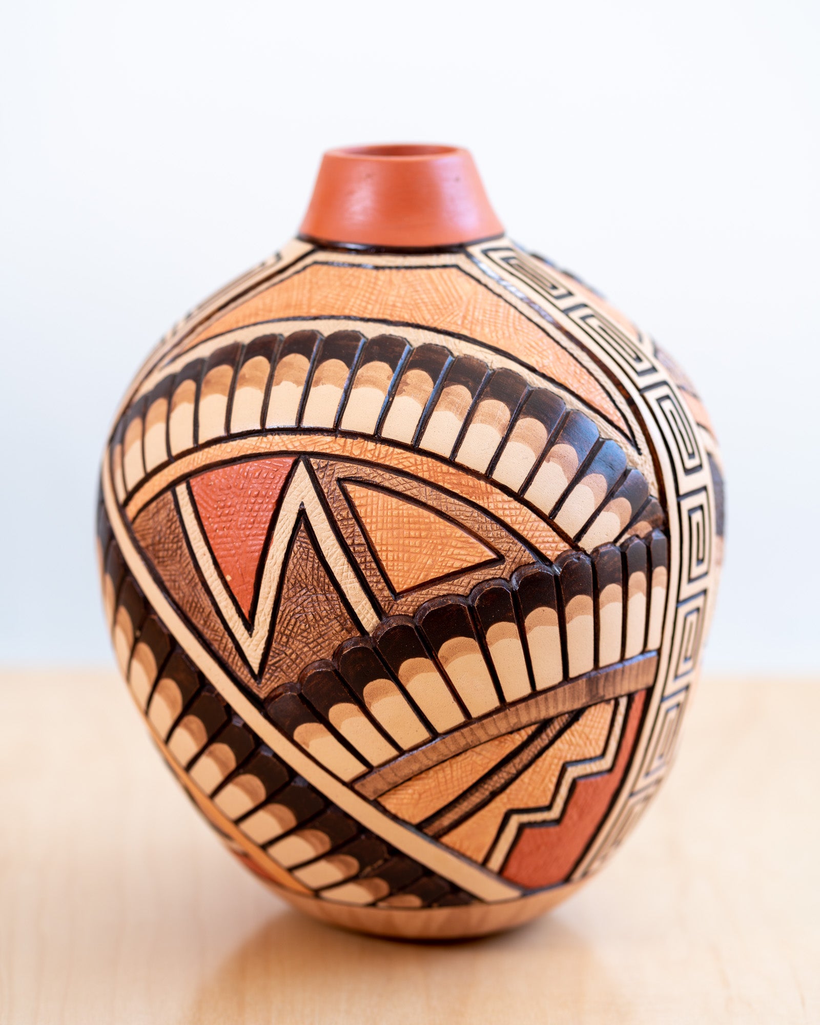 Polychrome Hopi Jar/Vase by Tom Polacca signed (1935-2003)