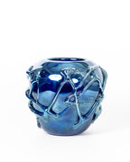 Cobalt Blue Vintage Glass Vase By Chuck C. Walters, Jalama, CA