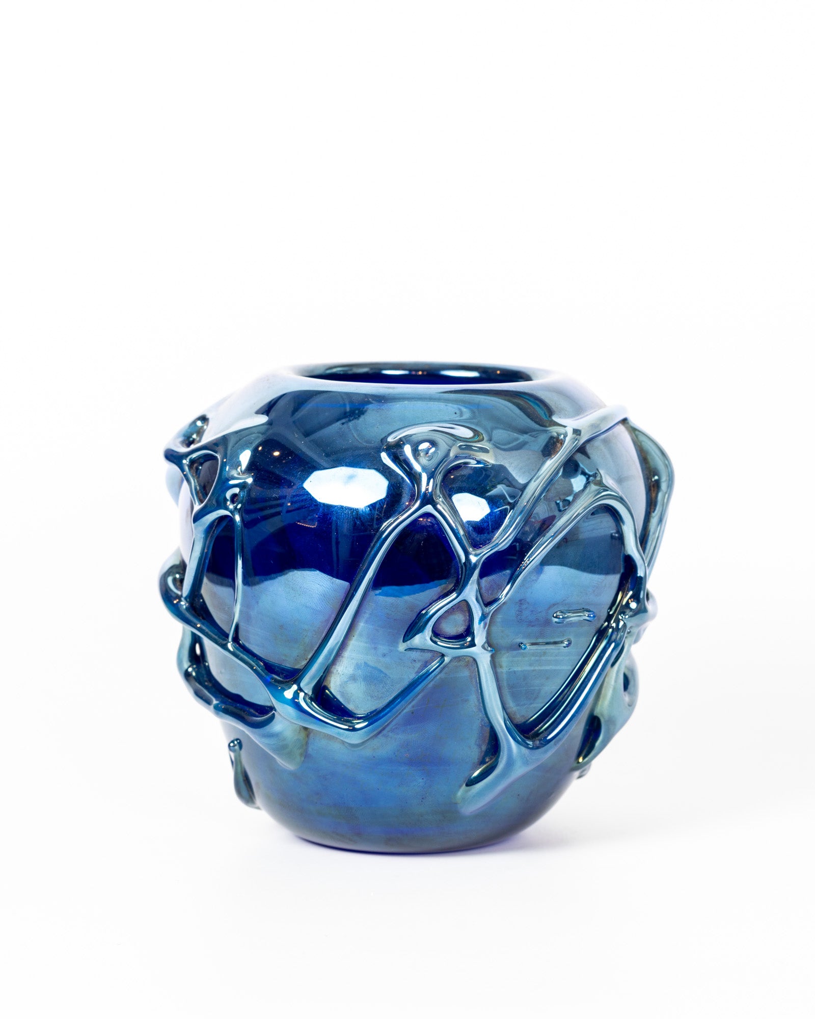 Cobalt Blue Vintage Glass Vase By Chuck C. Walters, Jalama, CA