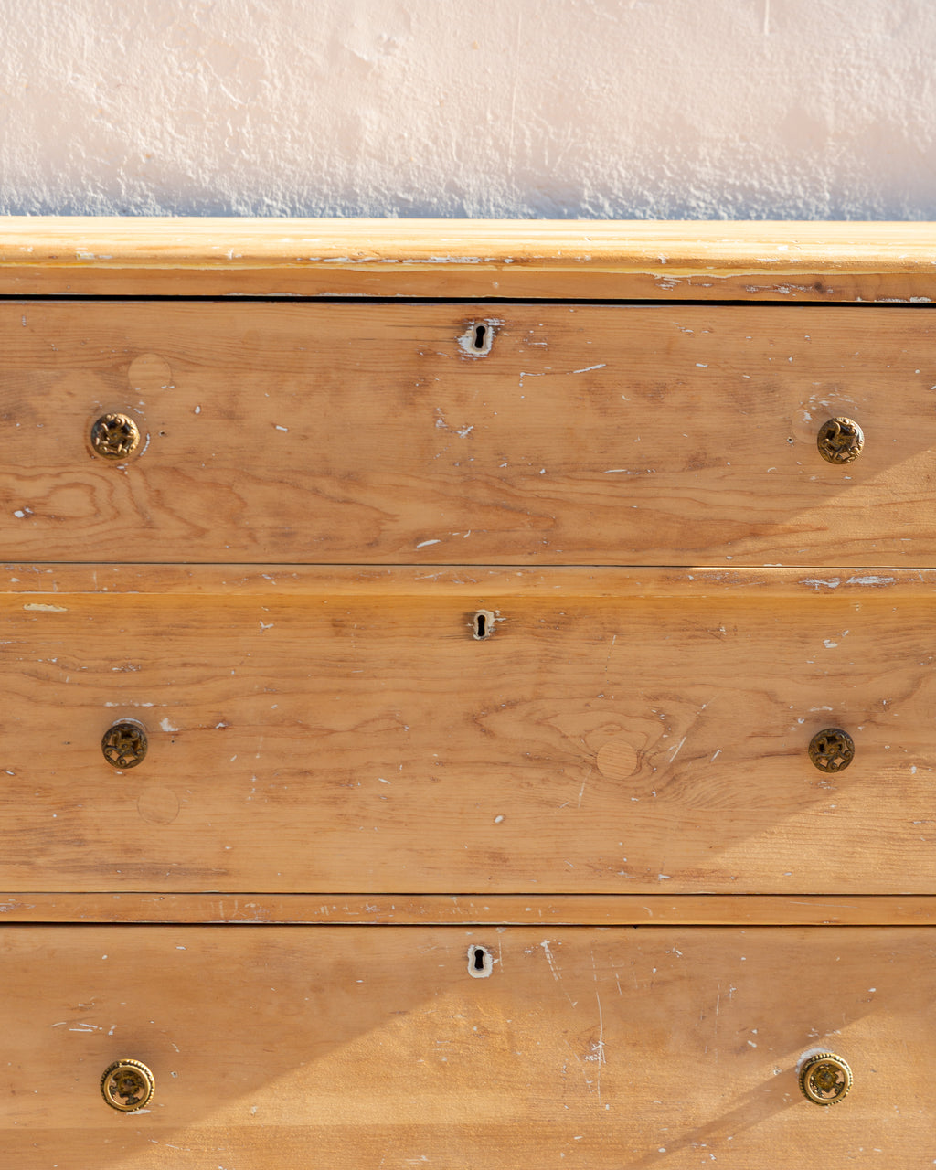 Vintage 3 Drawer Natural Wood Dresser