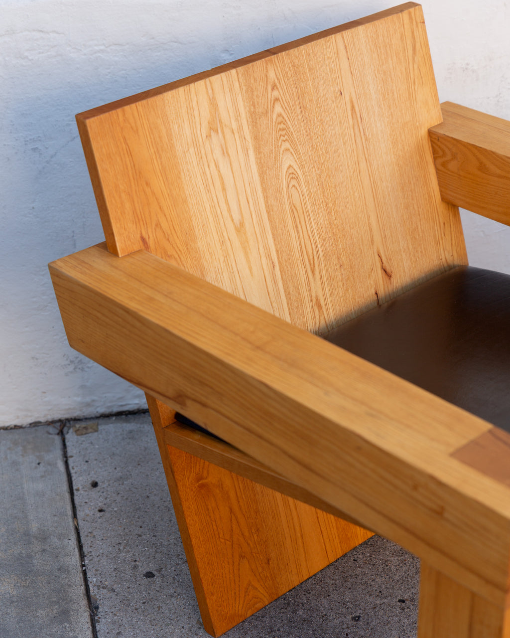 Custom Chair Made Out of Elmwood By French Architect