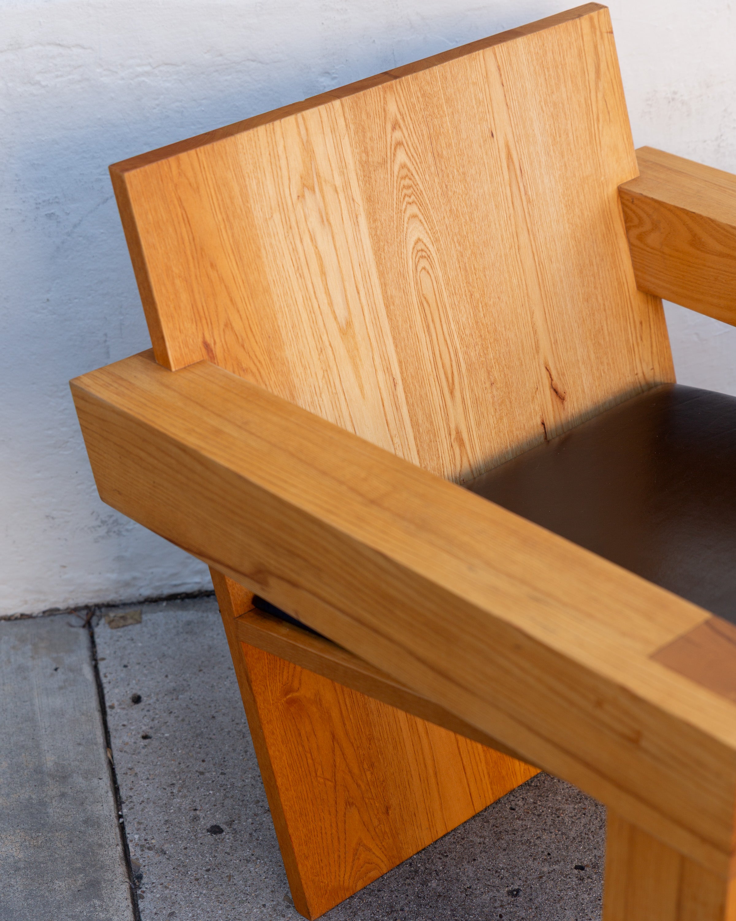 Custom Chair Made Out of Elmwood By French Architect