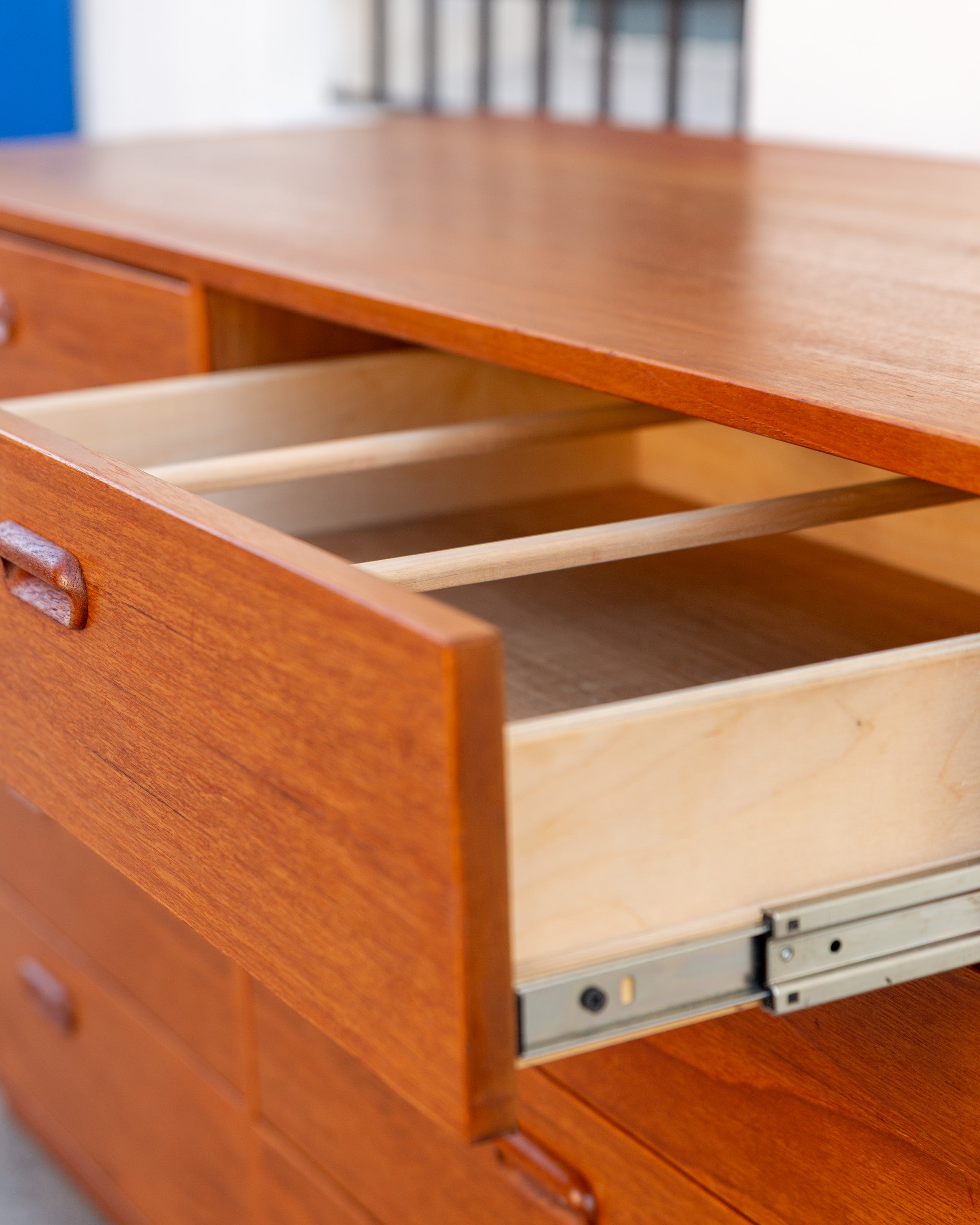 Custom Handmade Teak 8 Drawer Chest