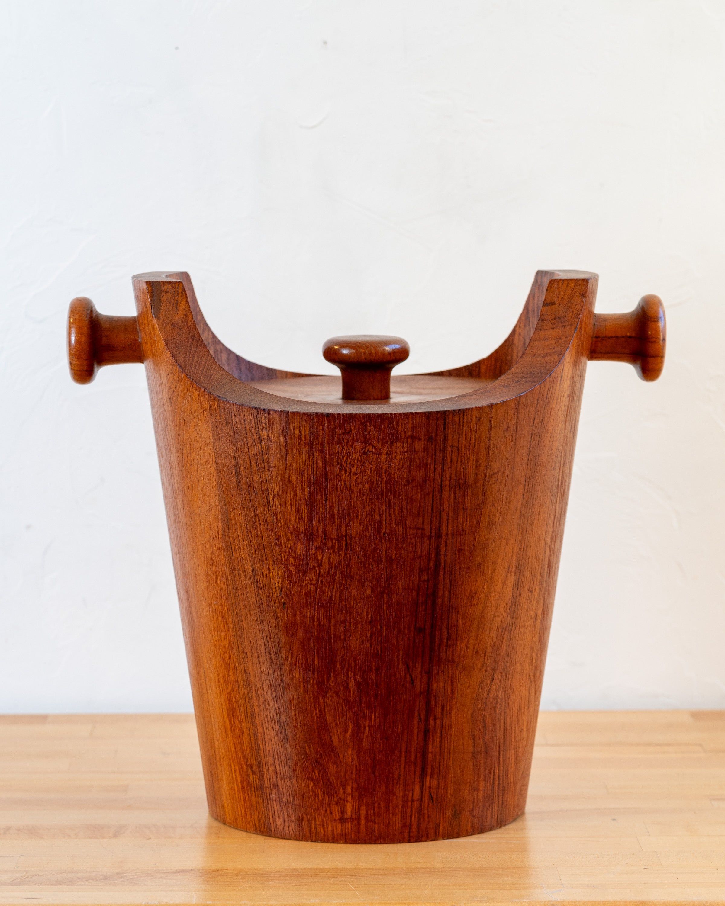 Large Vintage Teak Ice Bucket By Scan Look AQ