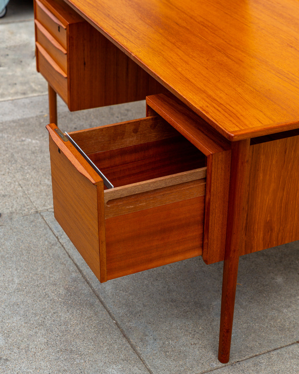 Danish Teak Floating 2-Sided Desk by Peter Lovig Nielsen